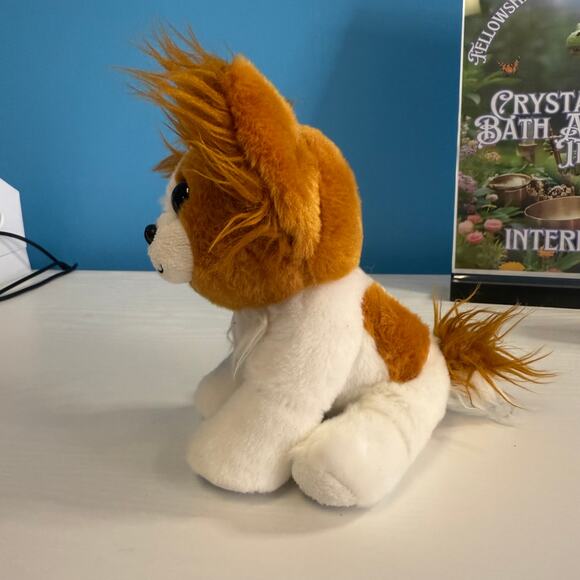 TY Beanie Boo Barks Dog Plush EUC 6” Cavalier Spaniel White Brown Rare - Picture 4 of 5